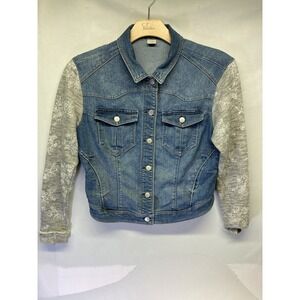 TINSELTOWN Blue & Gray Kids Denim Jacket Sweater Sleeves  XL